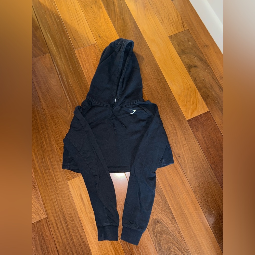 Gymshark Cropped Charcoal Hoodie